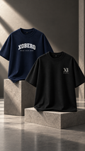 XOBERO (Pack of 2 Oversized T-Shirts) – Navy & Black