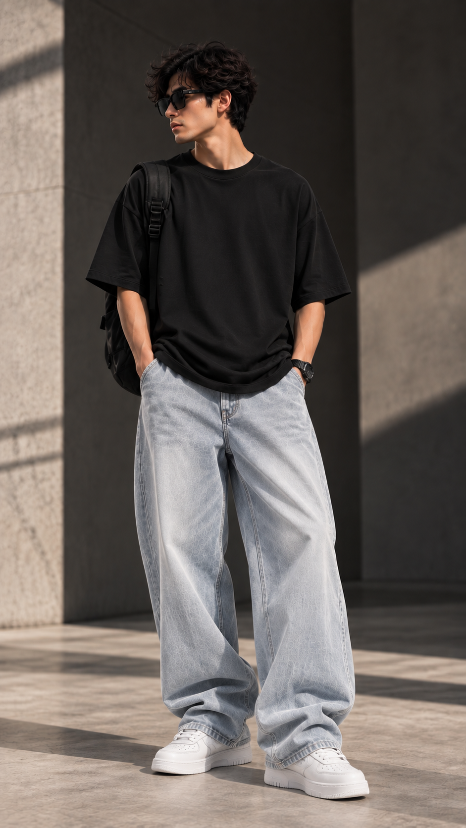 XOBERO (Pack of 2 Oversized T-Shirts) – Slate Navy & Black