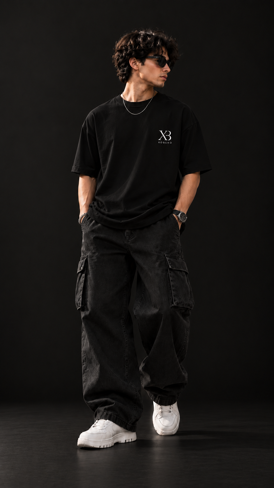 XOBERO (Pack of 3 Oversized T-Shirts) | Navy, Grey & Black