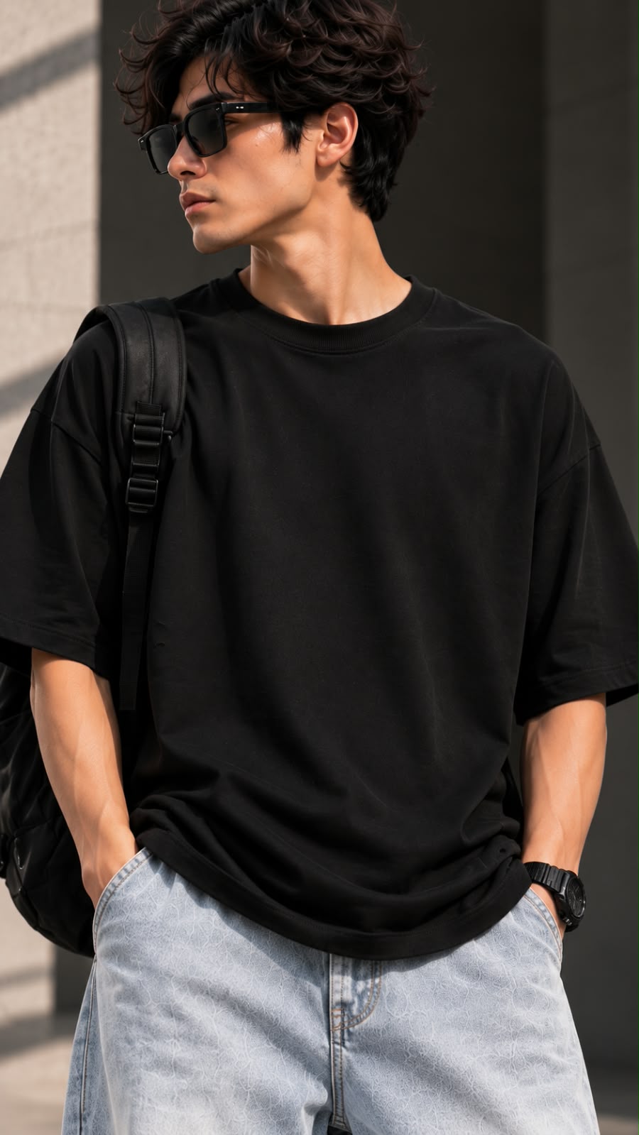 XOBERO (Pack of 2 Oversized T-Shirts) – Slate Navy & Black